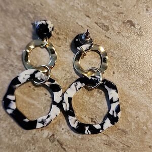 Black & White Lucite Earrings